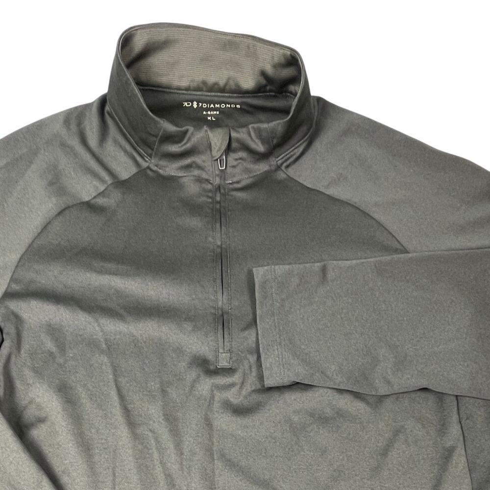 7Diamonds A-Game Pullover Mens XL Green 1/4 Zip Active Stretch Long Sleeve Top
